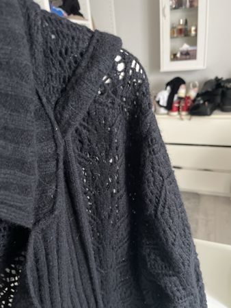 Schwarzer Strickmantel Gr. MHerbst Mantel Cardigan Twin-Set