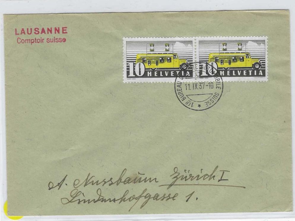 Tutti i francobolli: CH / AUTOMOB. BÜRO 1937 – Usato da Dintikon venduto da bonita099