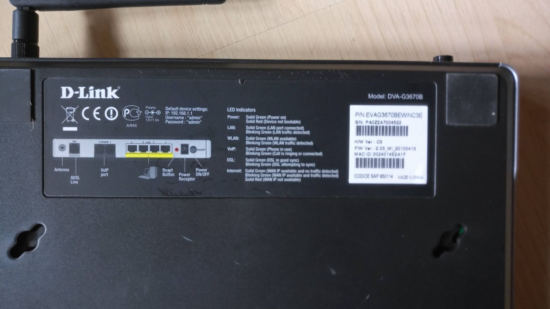 Modem & Router: ADSL-Router D-Link DVA G-3670B – Usato da Guttannen venduto da zuberling 2