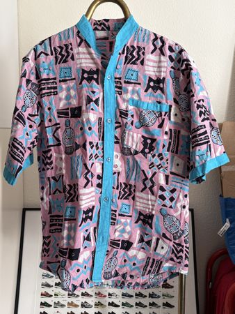 Chemise Homme Vintage, Imprimé Graphique 90, Size L