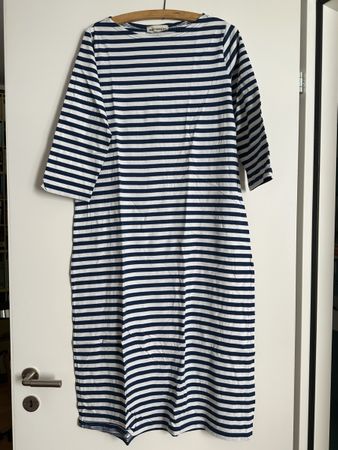 Marimekko Kleid Tasaraita blau weiss gestreift Grösse L