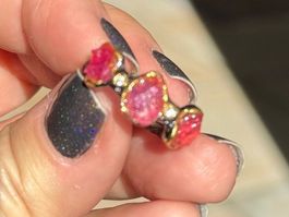 +3cts Super Madagascar Rubies SS925 14k Gold Eternity Ring