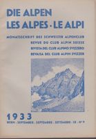DIE ALPEN LES ALPS LE ALPI Sept 1933 RIVISTA CLUB ALPINO‪