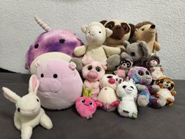 Grosses Plüschtier-Set / Glubschis / Squishmallows Ab1Fr.