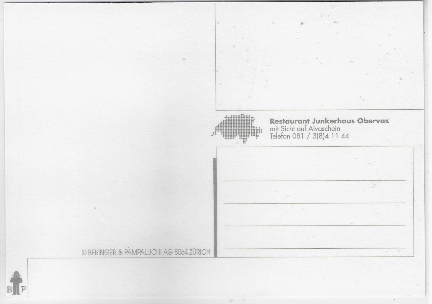 Cartes postales: Restaurant Junkerhaus - Obervaz – D'occasion à Ettingen par Kartenplanet 1