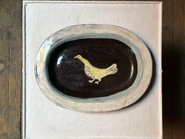 Grosse und seltene Margrit Linck Daepp Platte bemalt 