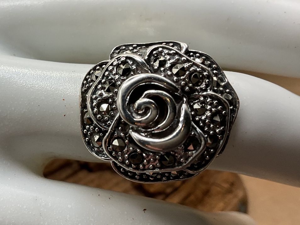 Anelli: Vintage Ring Sterlingsilber, Markasiten, Gr. 55.5 – Nuovo (secondo la descrizione) da Luzern venduto da S.Kern01