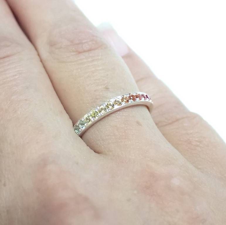 Ringe: Alliance Ring mit Saphir Multicolor, inkl. Grössen anpassung – Neu und originalverpackt aus Zürich von GOS08 5