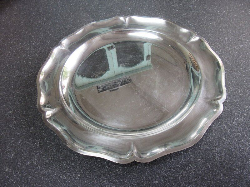 Plateaux: Grosse runde Platte, Tablett, Schale versilbert – D'occasion à Bischofszell par Pfau0 4