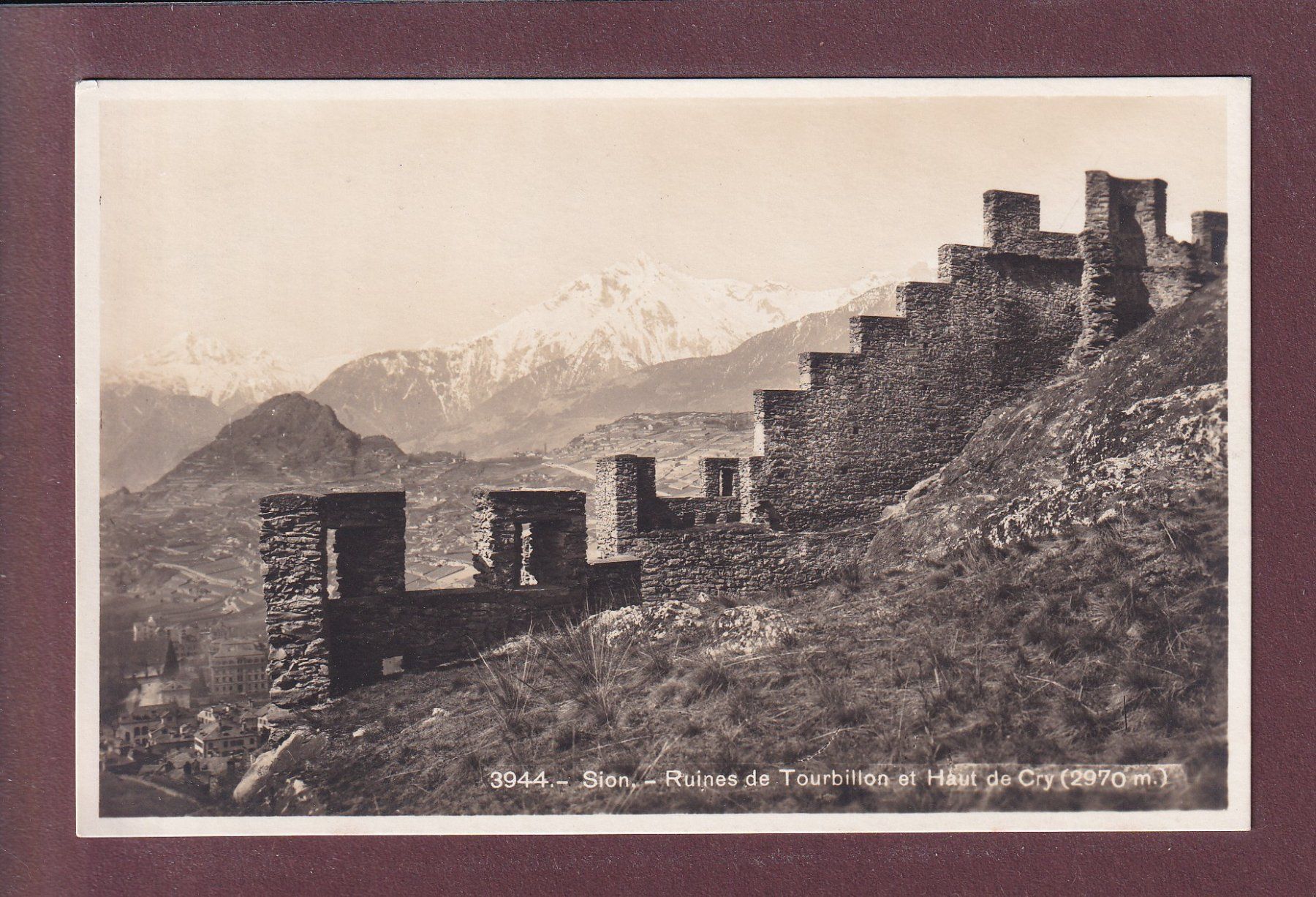 Ansichtskarten: SION - Ruines de Tourbillon - Haut de Cry – Gebraucht aus Pully von nicecards