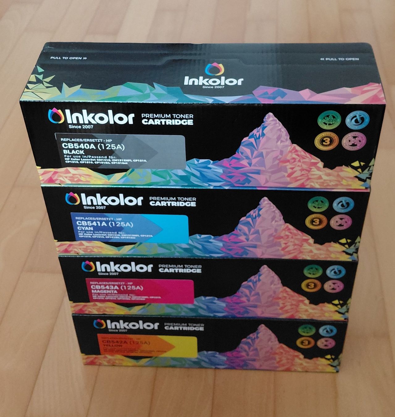 Druckerpatronen & Toner: HP 125A kompatible Toner (CB540A + CB541A + CB542A + CB543A) – Neu und originalverpackt aus Illnau von Sandro.M