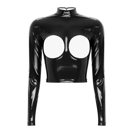 Langarm-Crop-Top mit Cut-Outs Größe L – Unisex