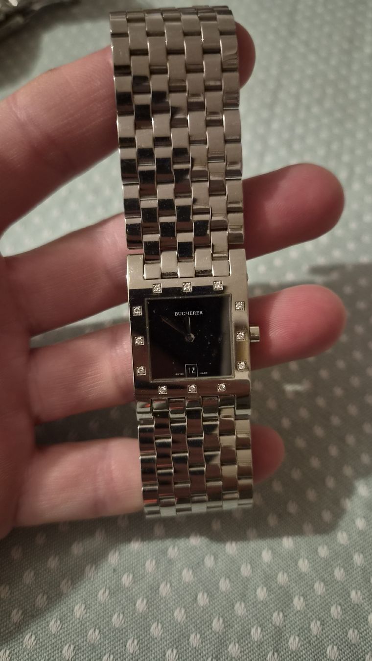 Orologi: Buccheerer Damenuhr Pathos mit Datum Stahl Brillanten – Usato da Kölliken venduto da Upcycling-by-Mc-TAM