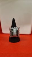 ring, , schwarz/weiss, verstellbar, Vintage-Look