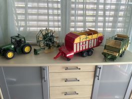 Spielzeug Traktor Set John Deere Krone Pöttinger 4-tlg