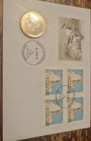 Briefmarken 85 Rp. Helvetia Zermatt mit Stempel und Münze 10