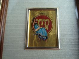 Tableau miniature sur feuille d'or (Virgo)