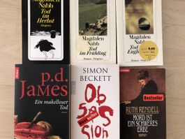 6 Krimis Magdalen Nabb, Simon Beckett, p.d.James