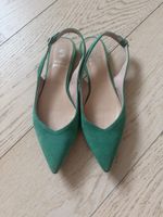 Slingback shoes green suede size 38 used