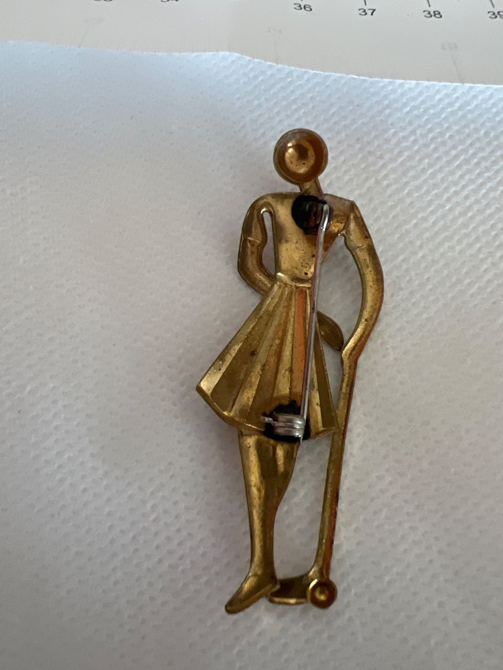 Spille & Fermagli: Vintage Brosche: Elegante Golferin-Brosche, Goldfarben.  ... – Usato da Wollerau venduto da mod_pc7h 2