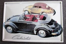 Retro Blechschild VW-Käfer Cabriolet "Reuters"