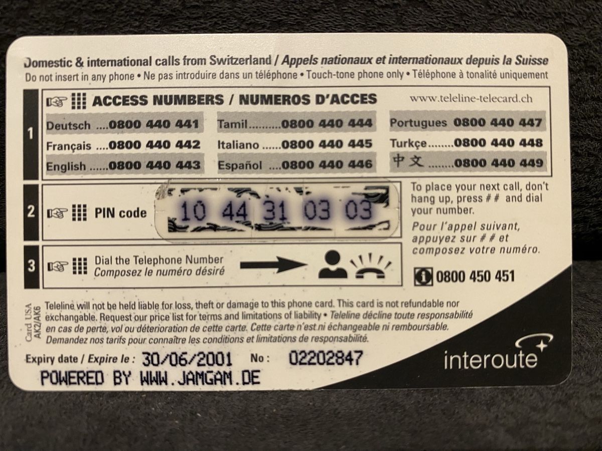 Telefon- & Taxkarten: Teleline – Gebraucht aus Lausanne von babacard10 1