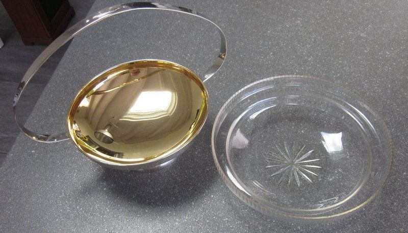 Schalen: Antike Sockelschale, Obstschale mit Glaseinsatz – Gebraucht aus Bischofszell von raika 9