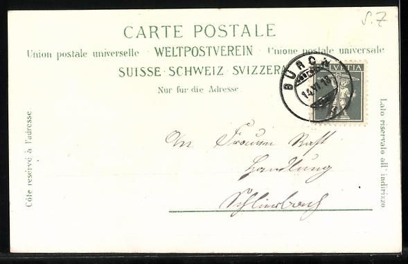 Cartoline postali: Arth-Goldau, Rigi-Bahn mit Bergpanorama – Usato da Berlin venduto da bartko-reher 1
