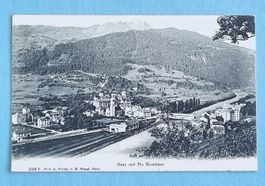 Ilanz - Dorfansicht - Bahnhof - Rhätische Bahn - RhB - 1910