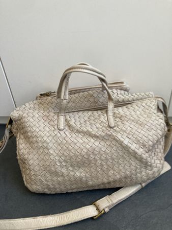 Marc o Polo Schultertasche geflochten beige