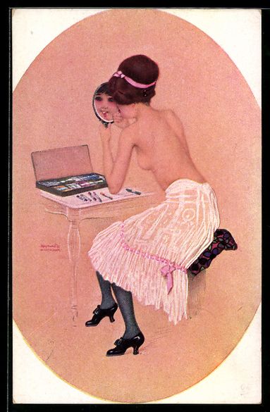 Ansichtskarten: Raphael Kirchner: Junge Frau mit nacktem – Gebraucht aus Berlin von bartko-reher
