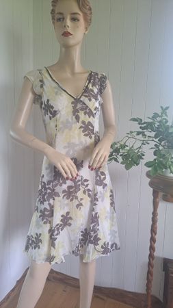 UNE DEUX TROIS y2k VtG Seidenkleid 1 2 3 Midi Kleid S 36 