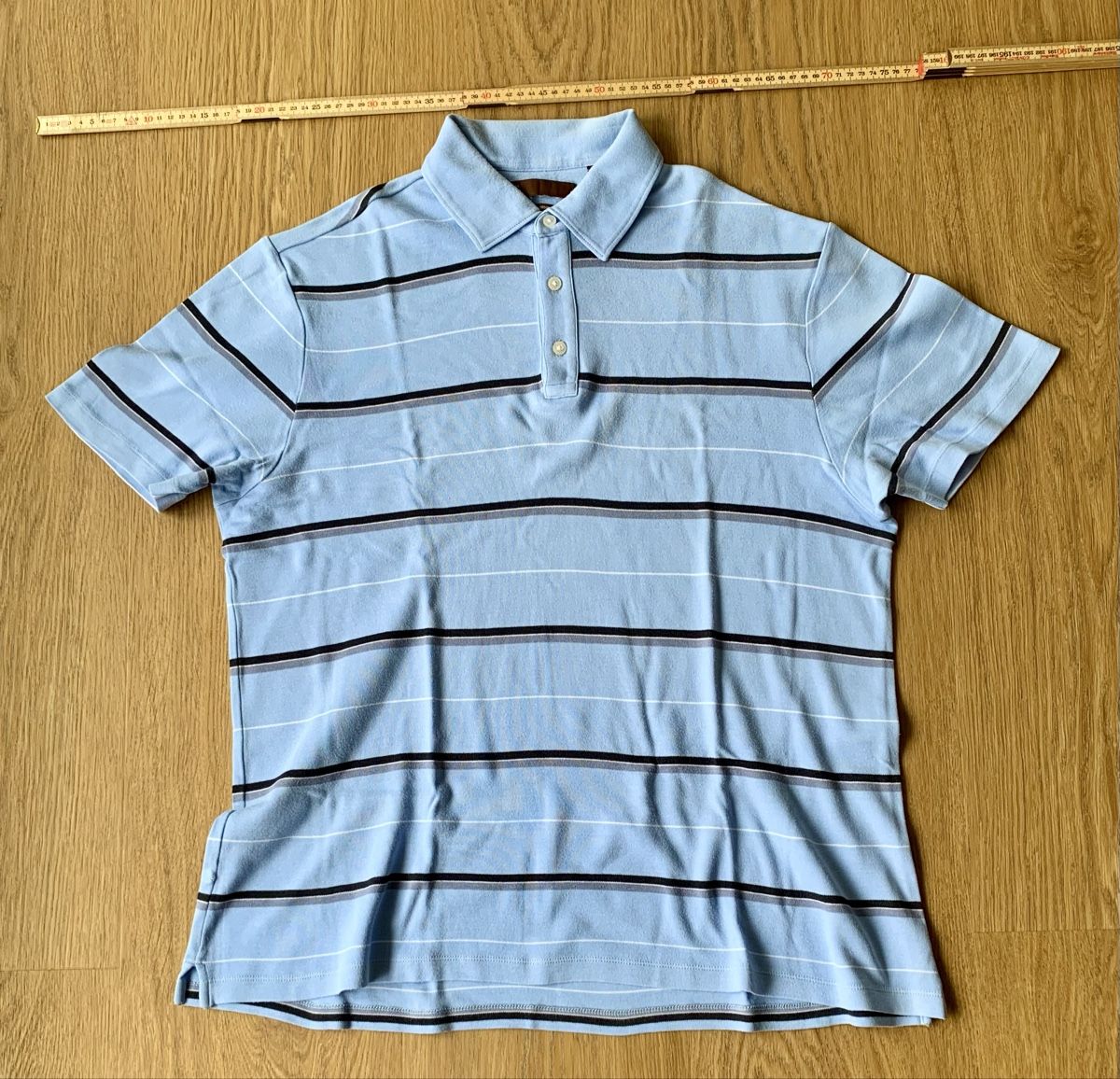 Magliette Polo: Polo Perry Ellis rayé bleu, taille L – Usato da Port venduto da granitod