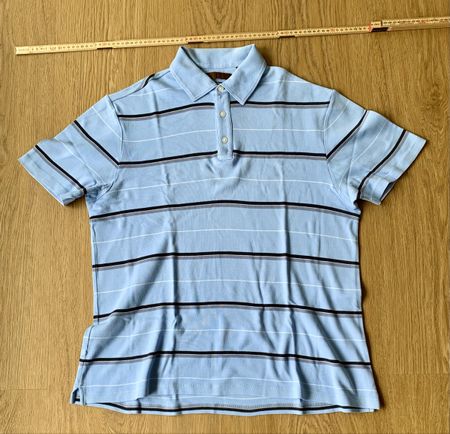 Polo Perry Ellis rayé bleu, taille L