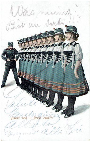 Cartes postales: Bauch rein - Brust raus, 1907 – D'occasion à Flims - Dorf par Stagediver