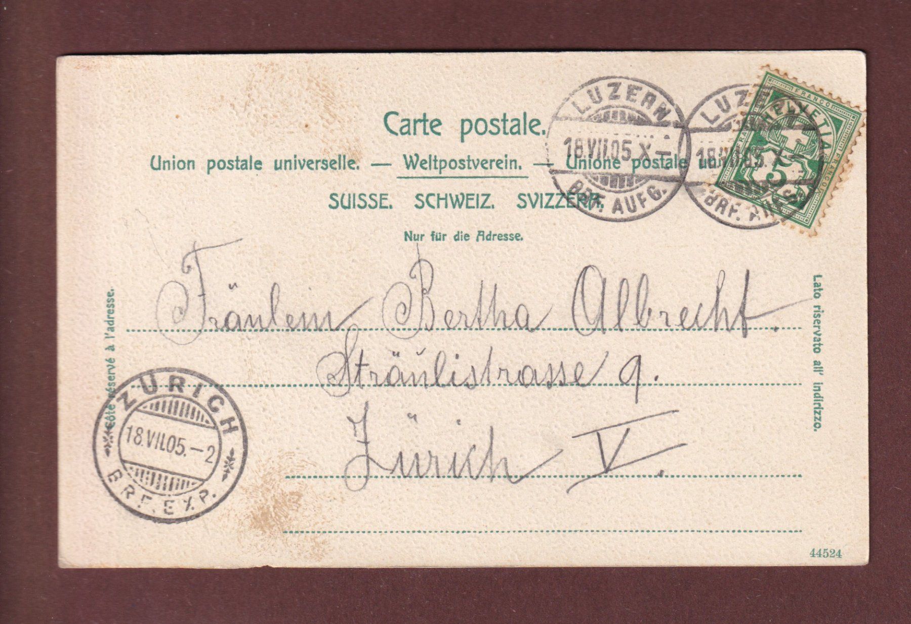 Cartes postales: LUZERN - Löwendenkmal - 1905 – D'occasion à Pully par nicecards-shop 1