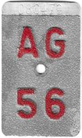 Velonummer Aargau 1956 AG 56