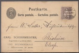PK 5 Rp.  BASEL, 6.XI.80   Abs-Zudruck: CARL SCHIRRMEISTER