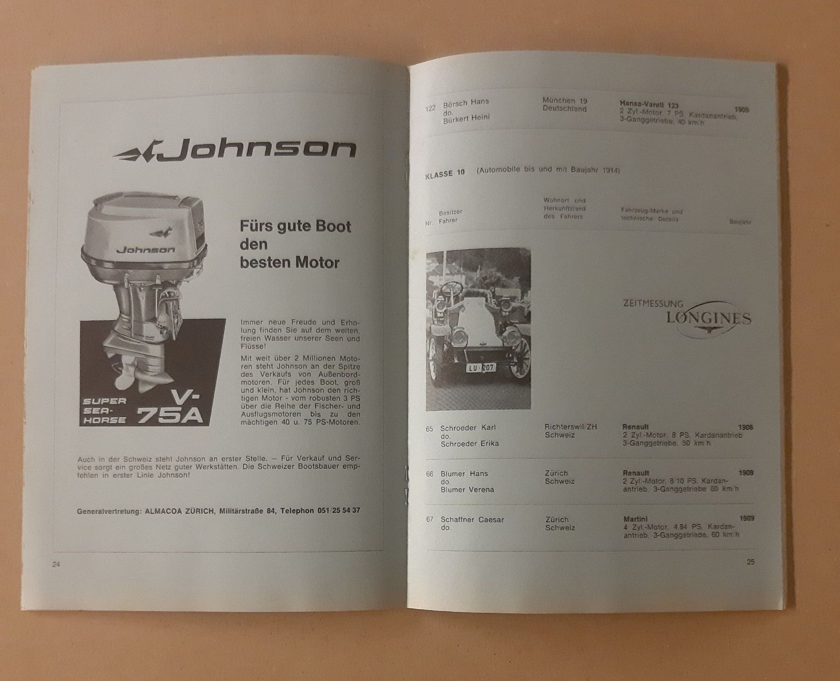 Alfa Romeo Documenti: Programmheft 1961 Motor Veteranen Rallye Wädenswil – Usato da Schenkon venduto da Elbarto007 3