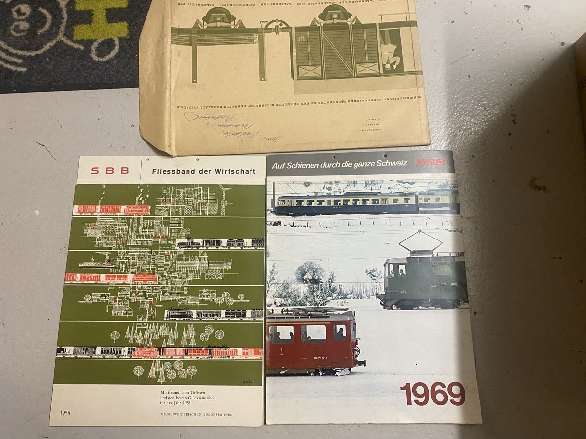Calendari: SBB Kalender 1958 und 1969 – Usato da Mosnang venduto da Goldwasser