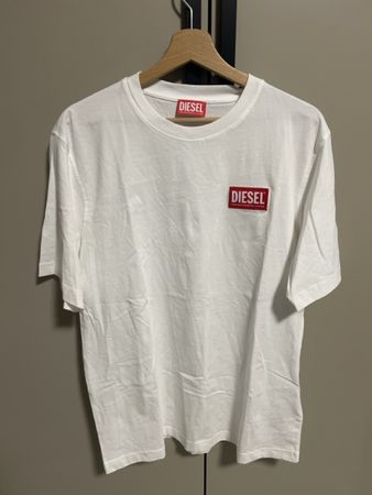 Diesel T-Shirt, weisses Shirt mit Logo, Sommer, Grösse M