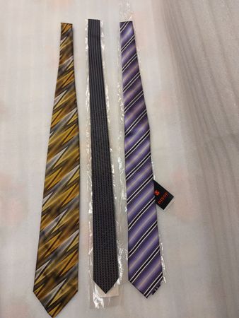 3 Silk ties by Hugo Boss - Bisse - Emilio Romano - 100% NEW