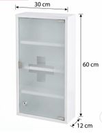 Armadietto medicinali bianco 30x60x12 cm con serratura