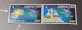 Abart Europa Cept Gibraltar 1994 briefmarke