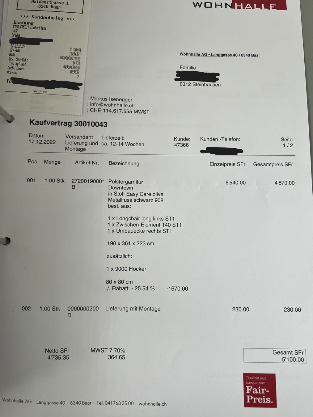 Divani: Grosse, moderne U-Form Stoffcouch, 3 Jahre alt – Usato da Steinhausen venduto da mmi_zl8y 1