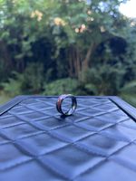 Ring mit Keramik-Optik rot-schwarz Edelschmuck 19mm Qualität