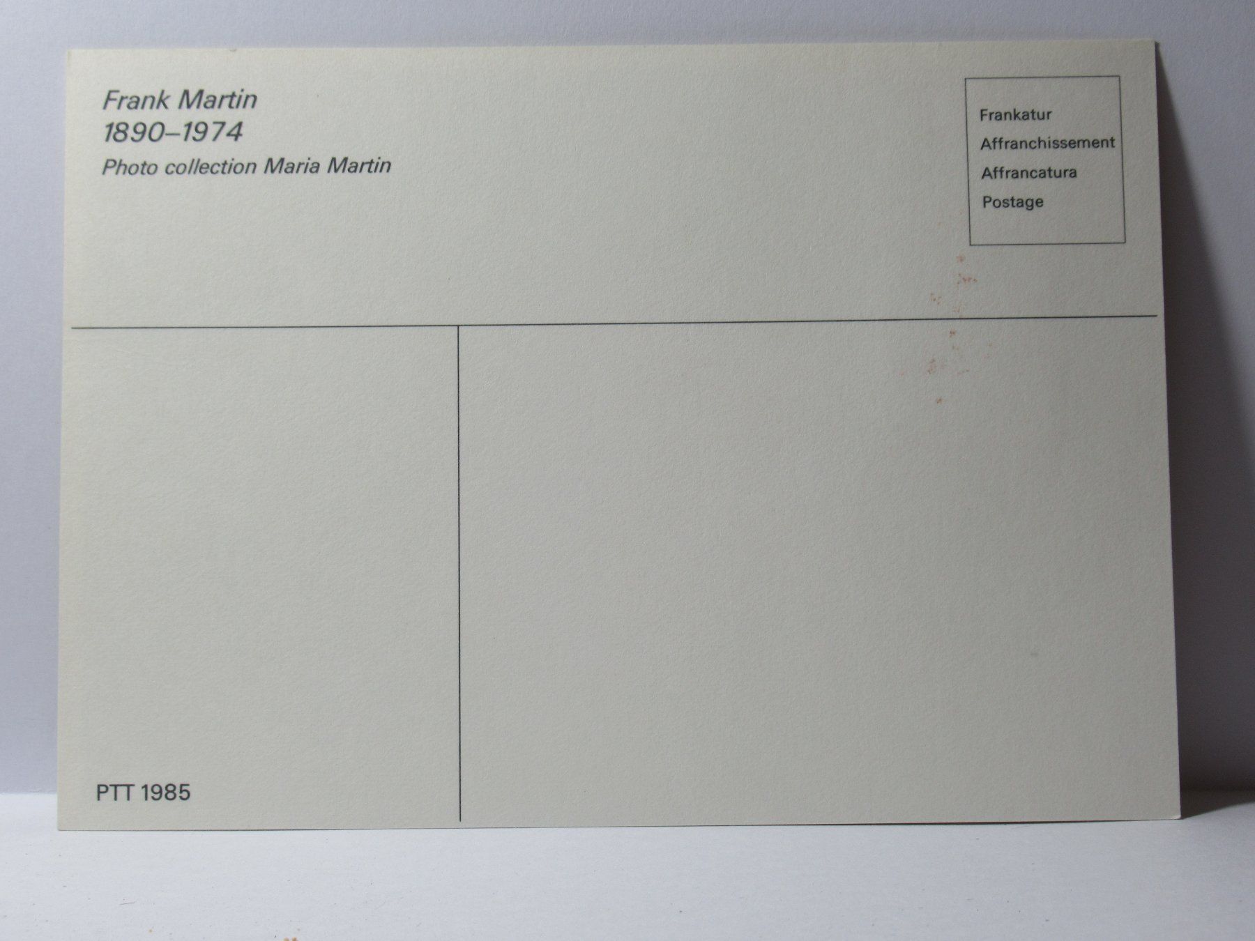 Cartoline postali: Bildpostkarte  , Frank Martin – Nuovo (secondo la descrizione) da Grenchen venduto da Bluemchen1900 1