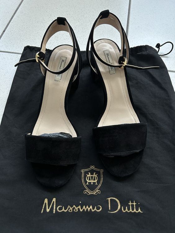 Massimo Dutti elegant mid-heel suede leather sandals 38 4