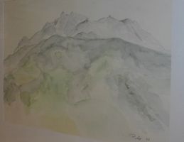 Kunst Aquarell signiert   sollte neu gerahmt werden  41 x 51