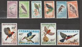 Oiseaux Nouvelle-Zélande, Rwanda, Pologne lot